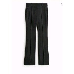 J. Crew Petite Refined Pintuck Pant Black Wide Leg Washable CM083 Size 4P NWT